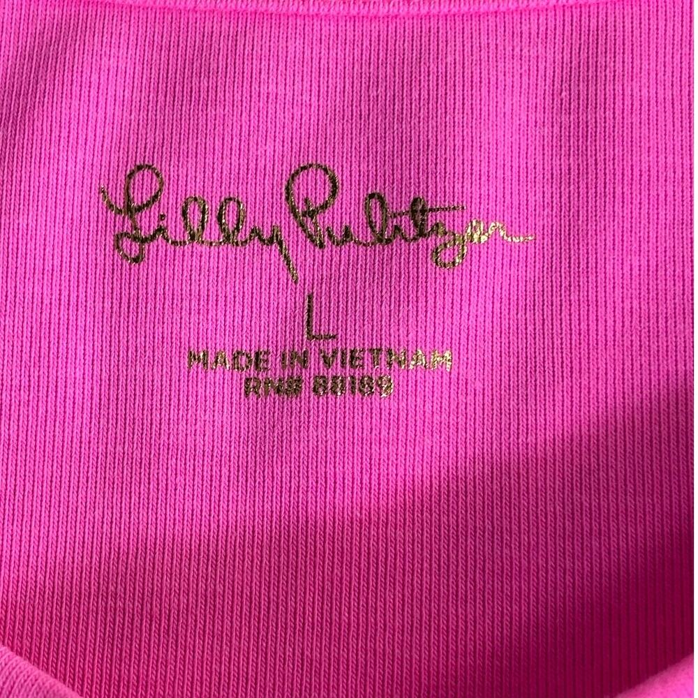 NWT Lilly Pulitzer Sz L Belden Knit Top Aura Pink Half Sleeve Women's Shirt - Picture 3 of 9